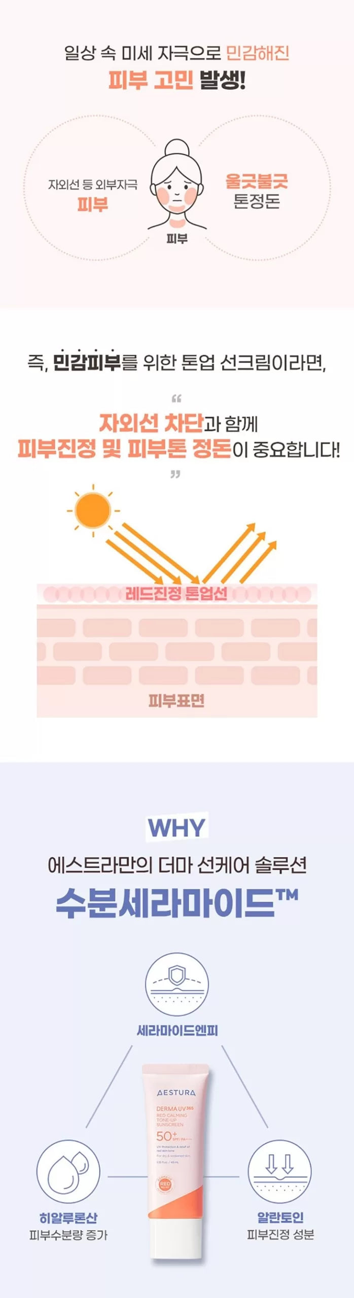 AESTURA Derma UV365 Red Calming Tone Up Sunscreen 40ml