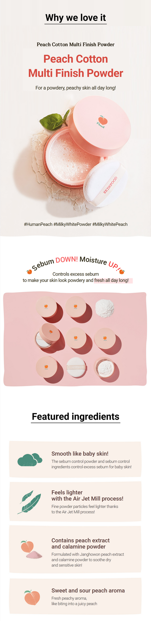 SKINFOOD Peach Cotton Multi Finish Powder 15g