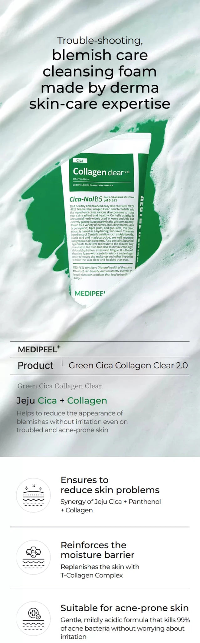 MEDIPEEL Green Cica Collagen Clear 2.0 300ml
