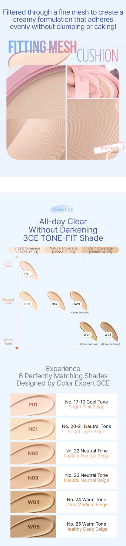 3CE Fitting Mesh Cushion 11g