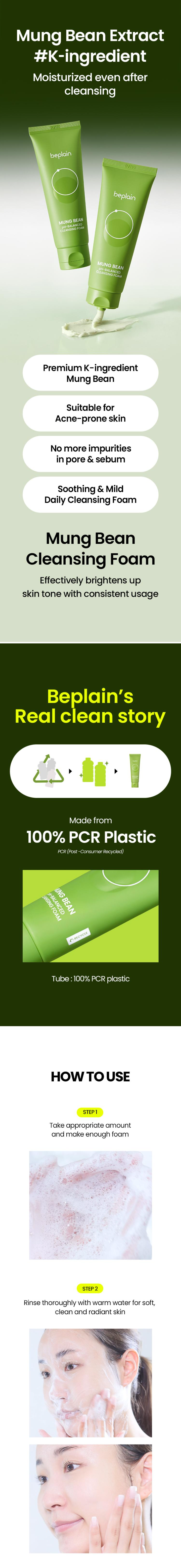 BEPLAIN Mung Bean Ph-Balanced Cleansing Foam 80ml