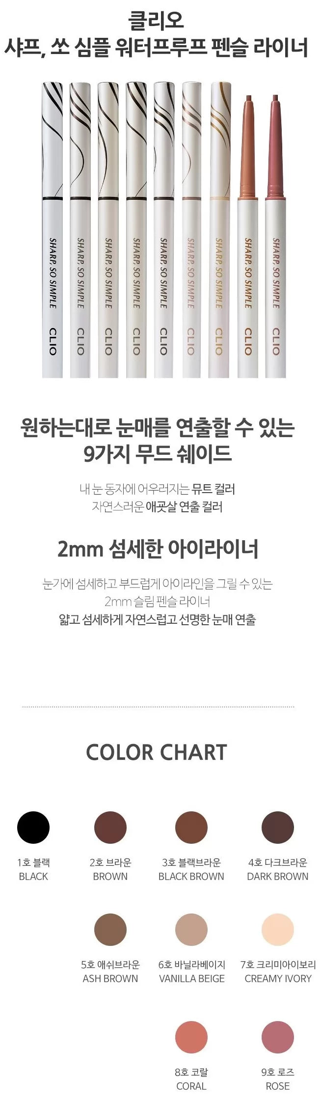 CLIO Sharp So Simple Waterproof Pencil Liner 0.14g