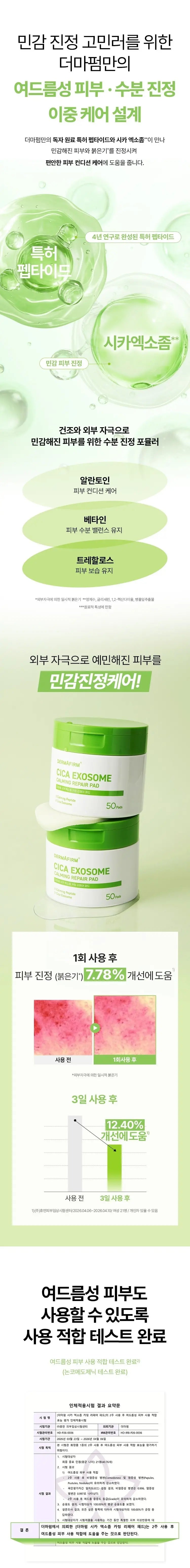 DERMAFIRM Cica Exosome Calming Repair Pad 50pads des 2