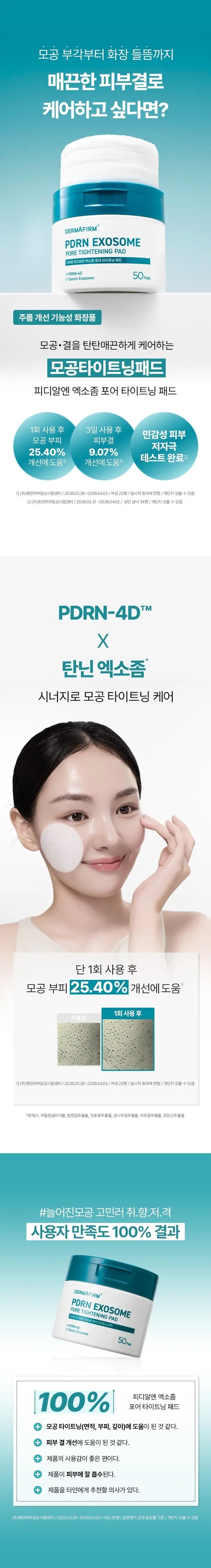 DERMAFIRM PDRN Exosome Pore Tightening Pad 50pads des 1