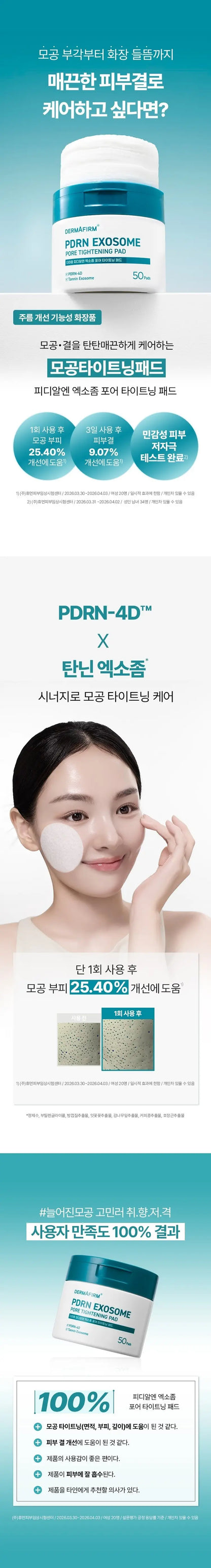 DERMAFIRM PDRN Exosome Pore Tightening Pad 50pads des 1
