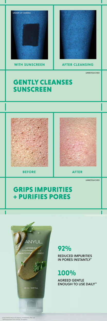 HANYUL Pure Artemisia Cleansing Pack Foam 120ml