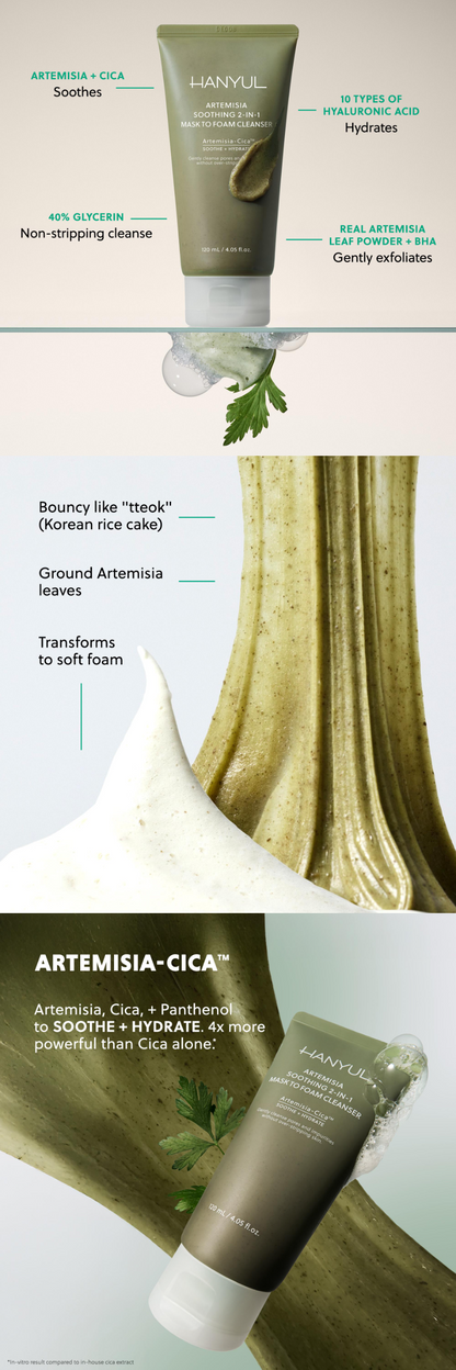 HANYUL Pure Artemisia Cleansing Pack Foam 120ml