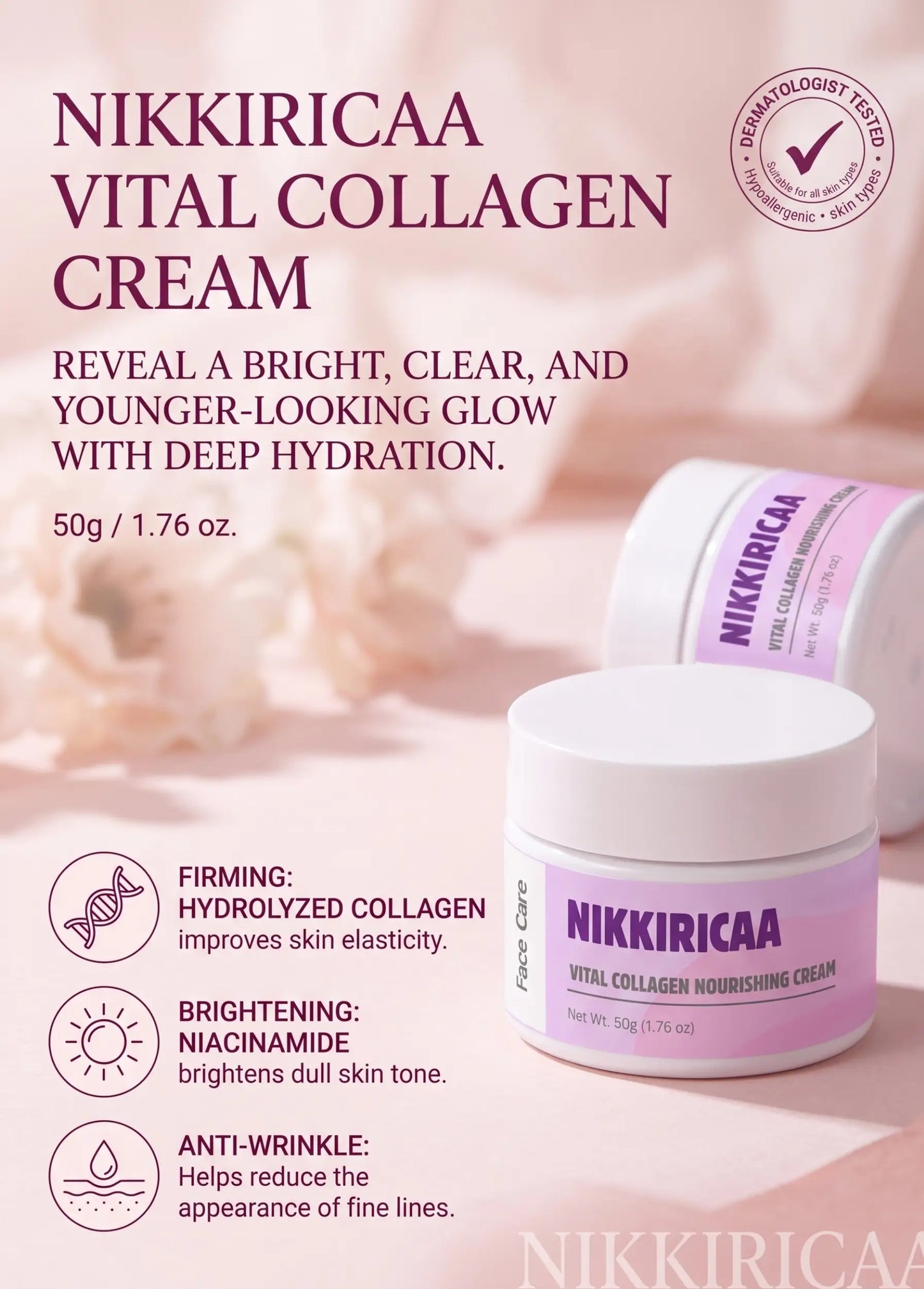 NIKKIRICAA Vital Collagen Cream 50g