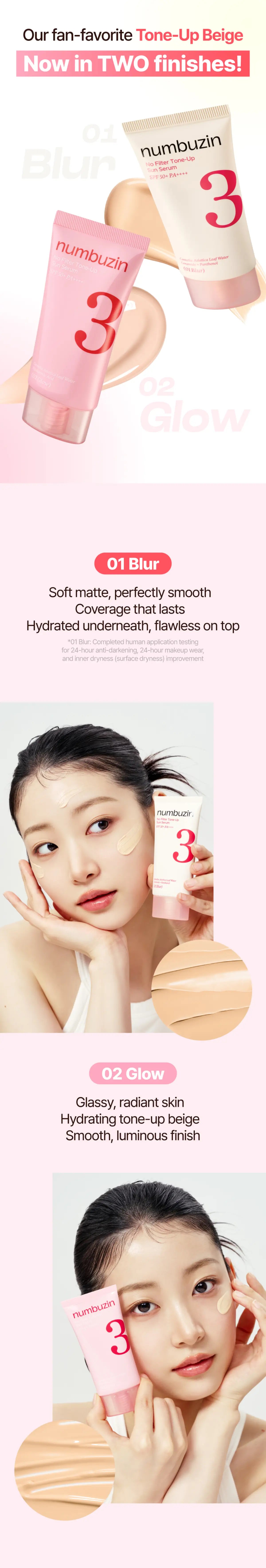 NUMBUZIN No.3 No Filter Tone-Up Sun Serum 50ml des main 2