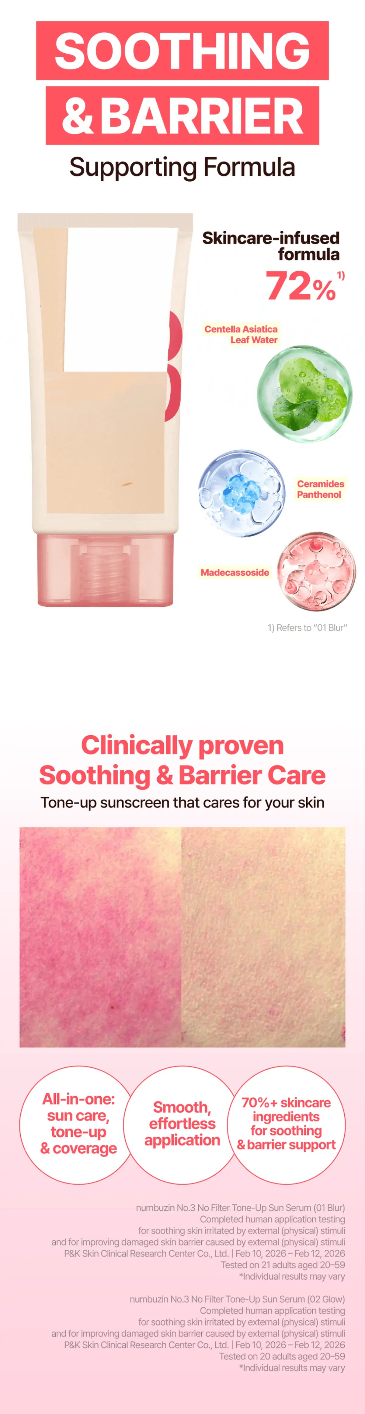NUMBUZIN No.3 No Filter Tone-Up Sun Serum 50ml des main 3