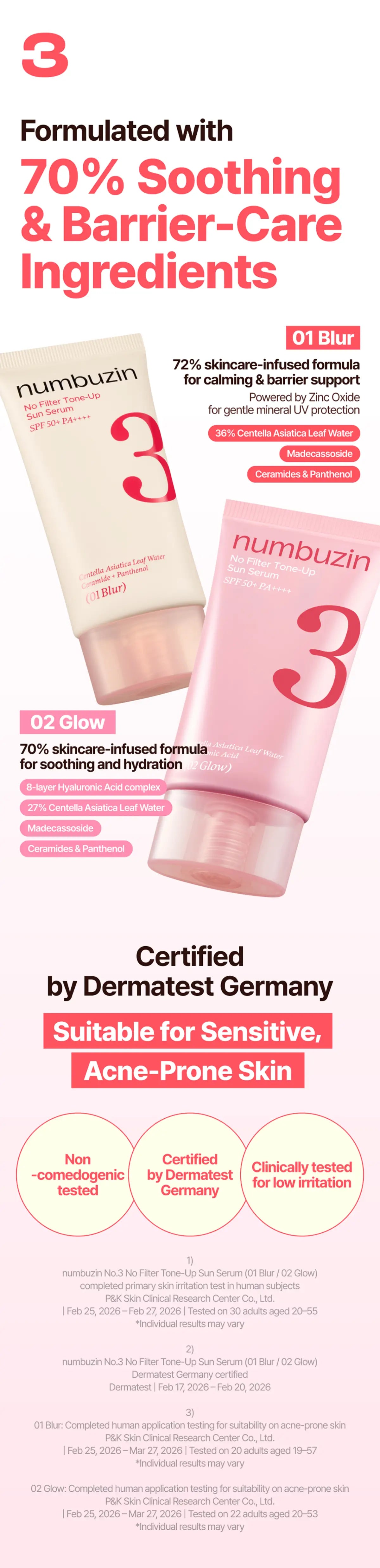 NUMBUZIN No.3 No Filter Tone-Up Sun Serum 50ml des main 5