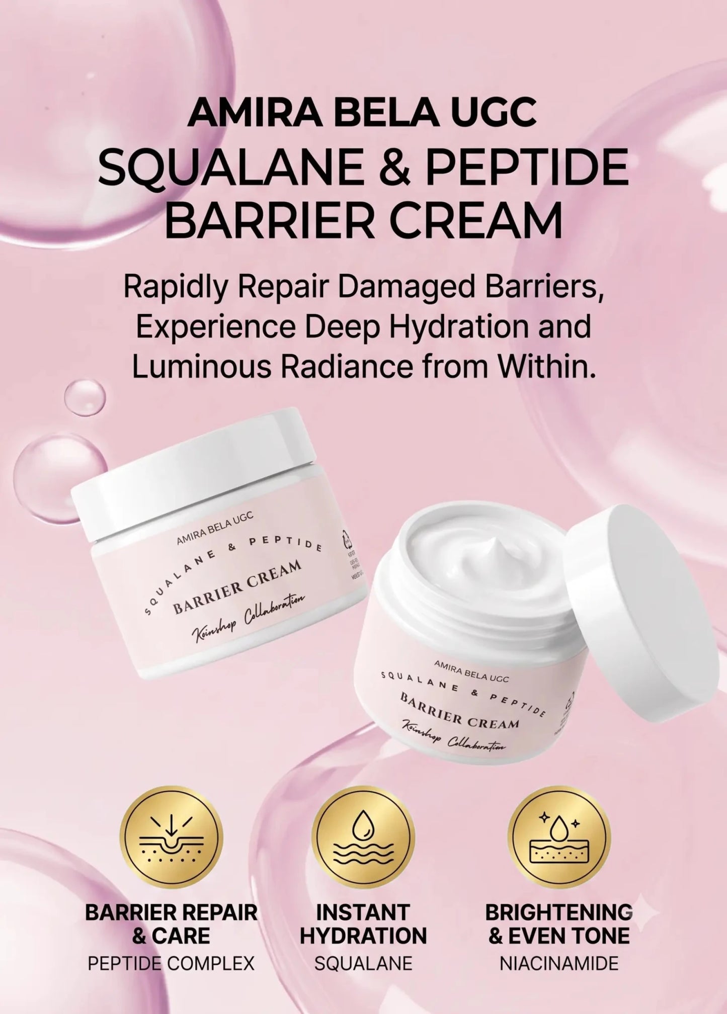 AMIRA BELA UGC Squalane & Peptide Barrier Cream 50g