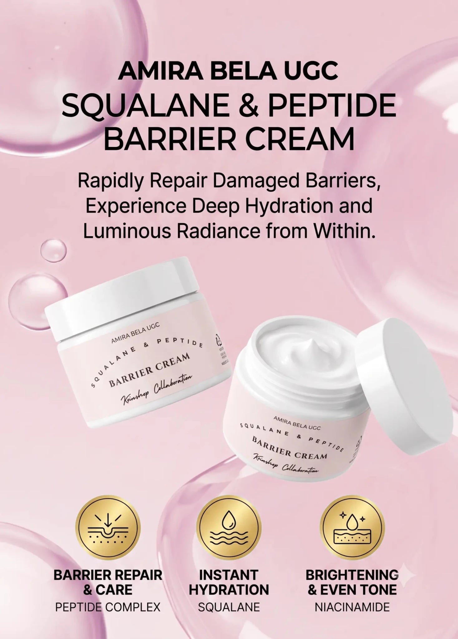 AMIRA BELA UGC Squalane & Peptide Barrier Cream 50g