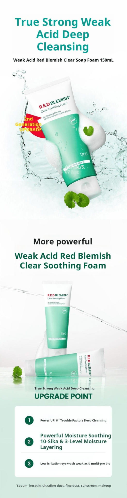 DR.G Ph Cleansing RED Blemish Clear Soothing Foam 200ml
