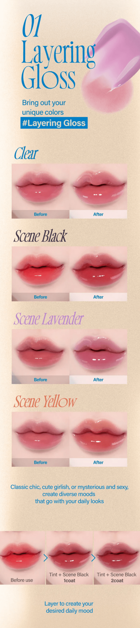 FWEE 3D Changing Gloss for Layering Gloss & Long - lasting