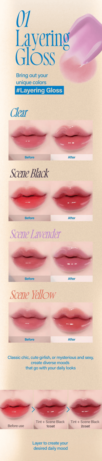 FWEE 3D Changing Gloss for Layering Gloss & Long - lasting