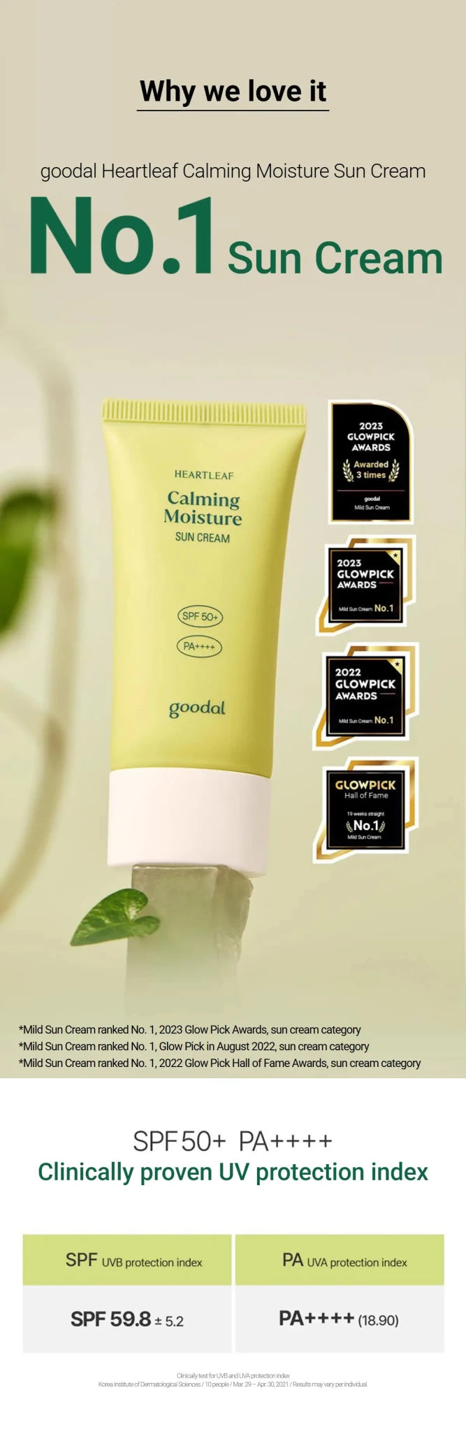 GOODAL Heartleaf Calming Moisture Sun Cream