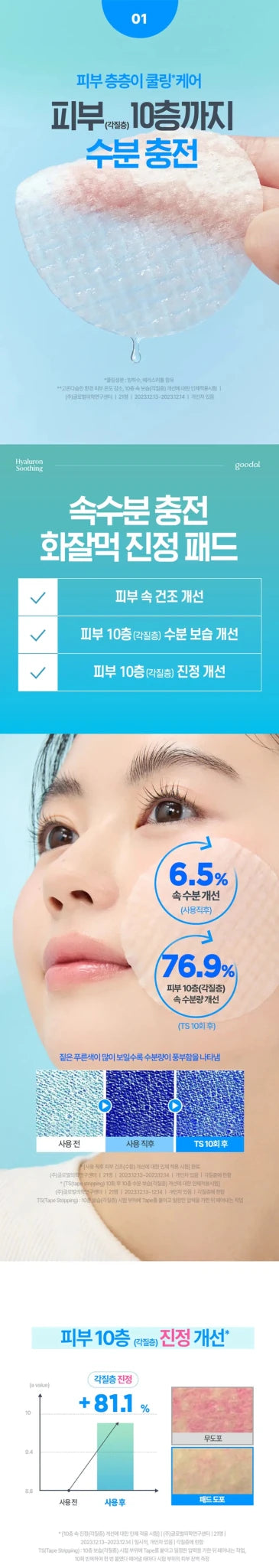 GOODAL Ice Heartleaf Hyaluron Soothing Clear Pad 70ea