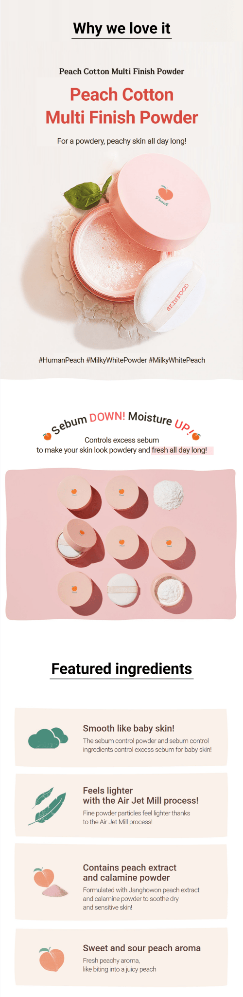 SKINFOOD Peach Cotton Multi Finish Powder 15g