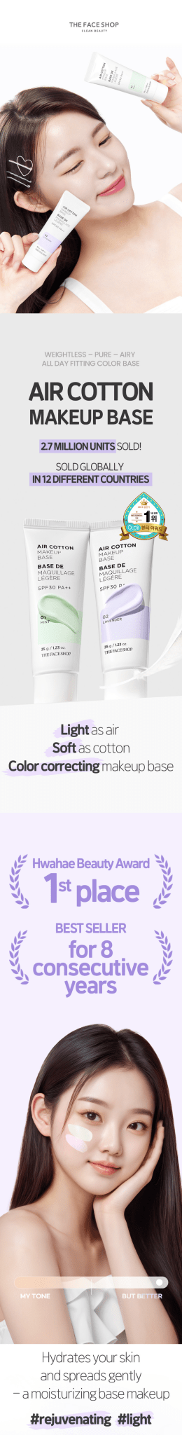 THE FACE SHOP Air Cotton Makeup Base 35g