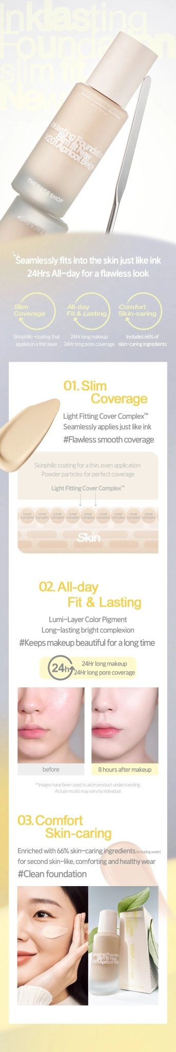 THE FACE SHOP Ink Lasting Foundation Slim Fit New 35ml