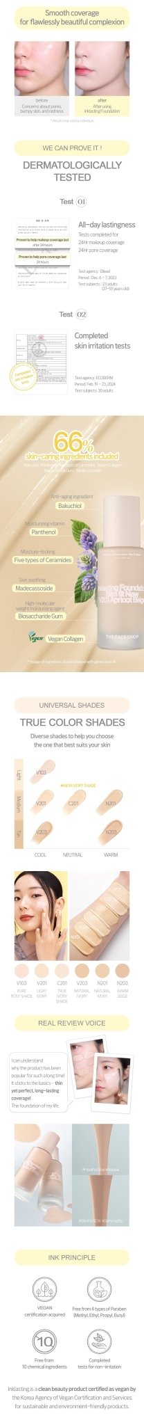 THE FACE SHOP Ink Lasting Foundation Slim Fit New 35ml