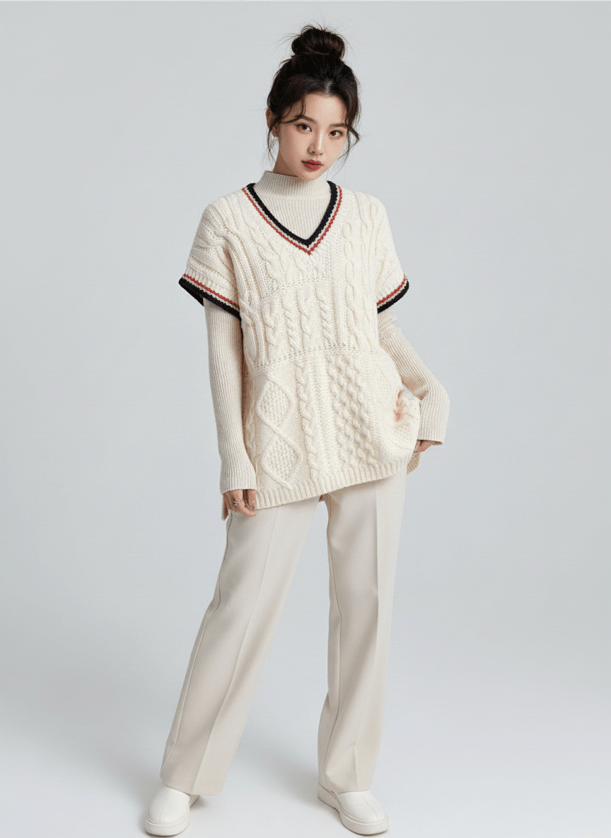 Two - Tone Overfit Vest