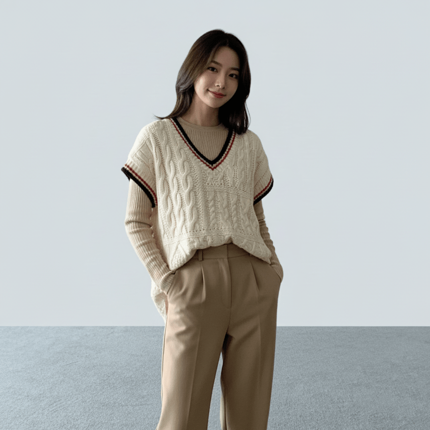 Two - Tone Overfit Vest