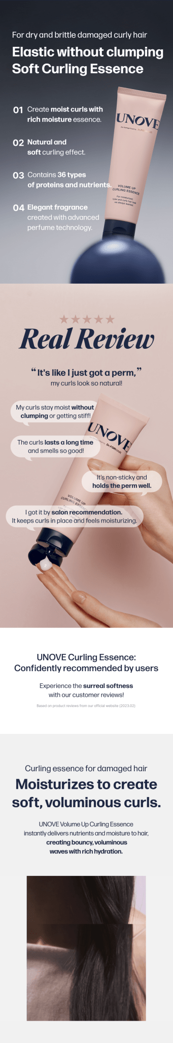 UNOVE Volume Up Curling Essence 147ml