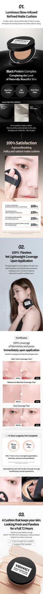 VIDIVICI Black Perfection Cover Fit Cushion 13g