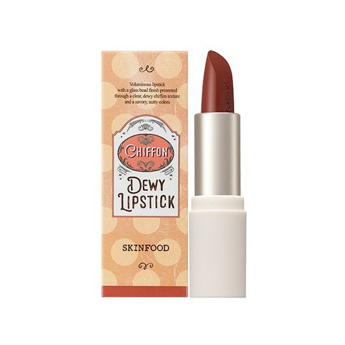 SKINFOOD Chiffon Dewy Lipstick Peanut Red no01 3.5g