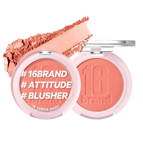 16BRAND Cheek Shot Pact Blusher Papaya Shot 6g