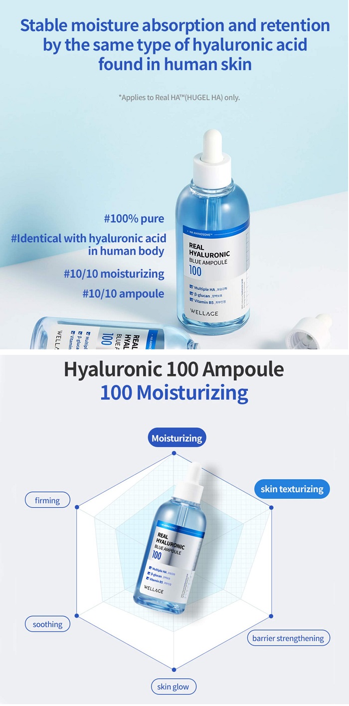 WELLAGE Real Hyaluronic Blue 100 Ampoule