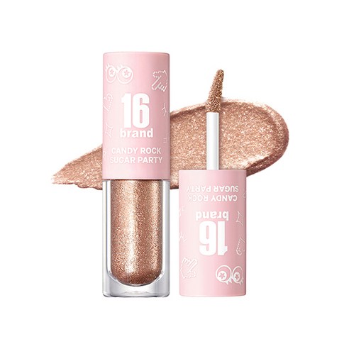 16BRAND 16 Candy Rock Sugar Party Liquid Eyeshadow Ginger Sugar 3.3g