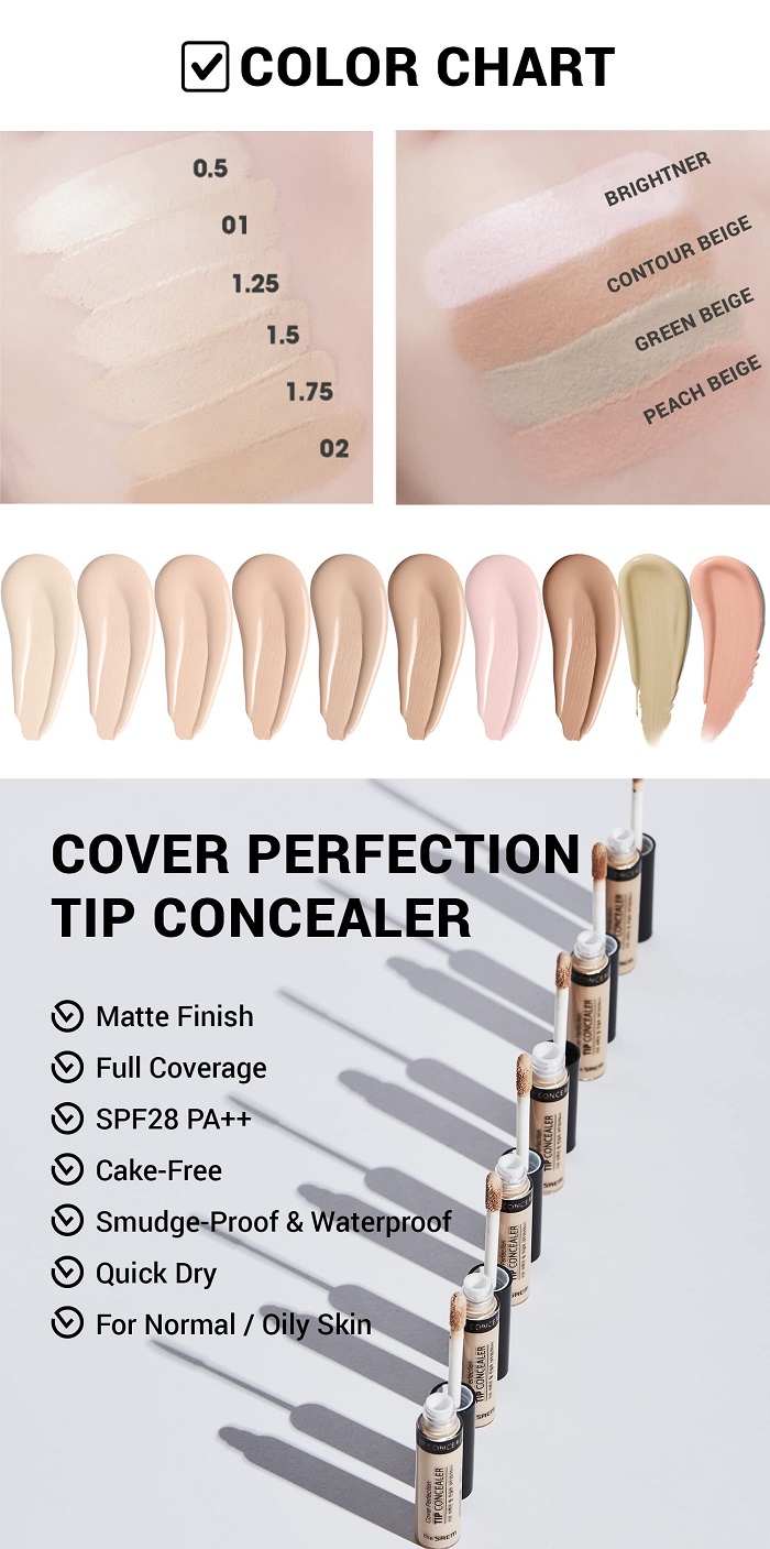 The Saem Cover Perfection Tip Concealer shade match for Missha #13