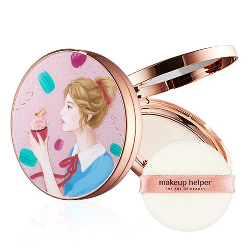 MAKEUP HELPER Art Pact Original Pro Finish Pact Powder Lovely Rachel Light Pink no21 23g + Puff Set