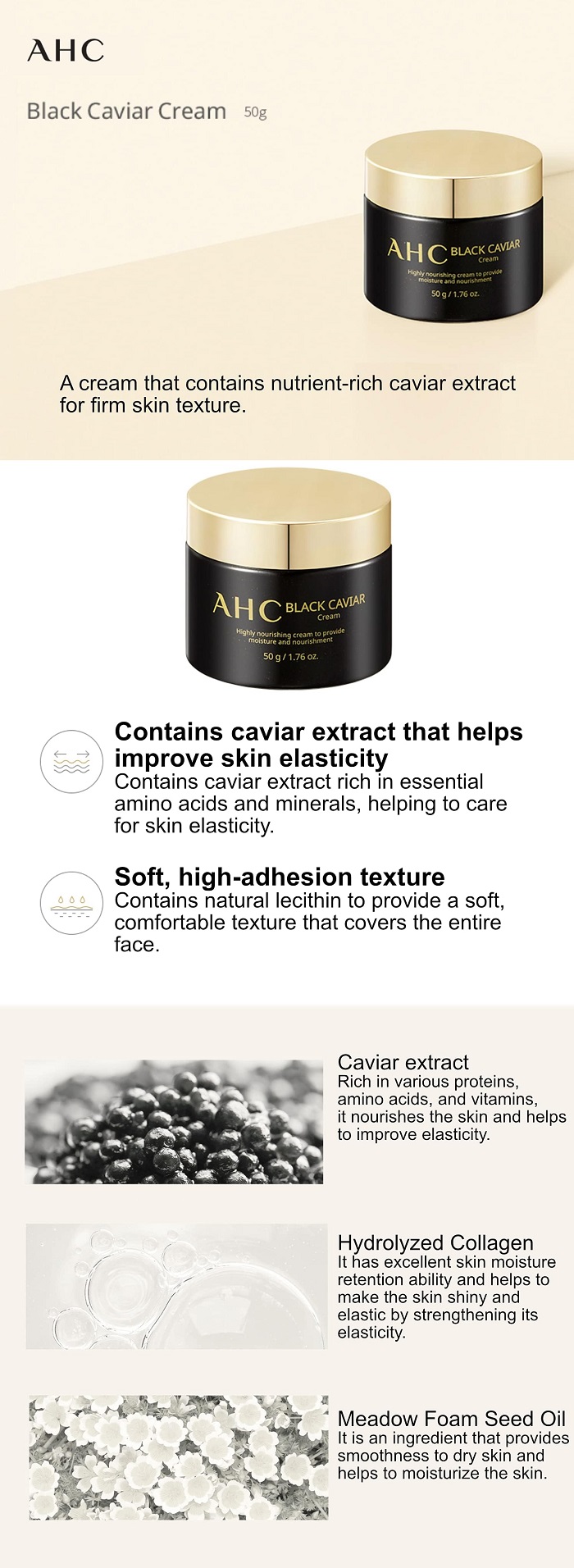 AHC Black Caviar Cream 50g 1