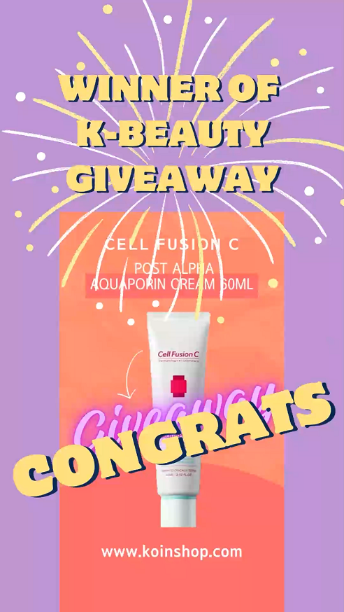 Winner of K-Beauty Giveaway CELL FUSION C Post Alpha Aquaporin Cream 60ml 4