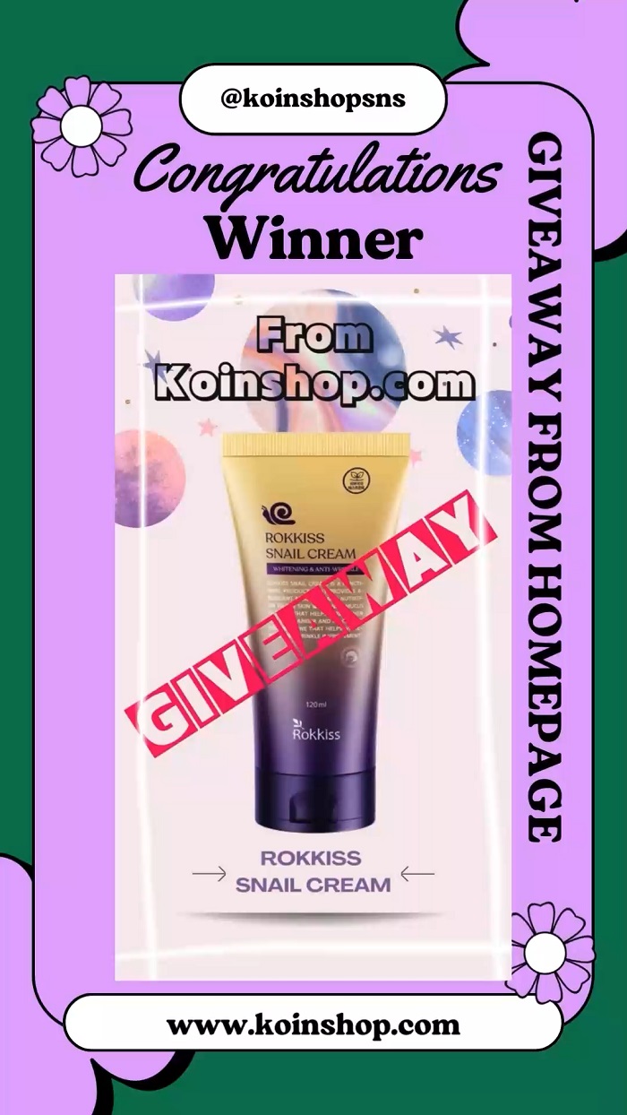Winner of Giveaway from Homepage Rokkiss Snail Cream 120ml 2