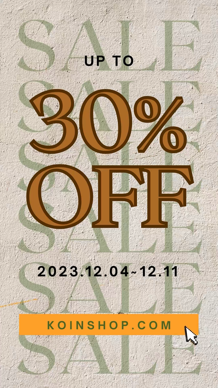 Special Offer Up to 30%: 2023.12.04 ~ 12.11 2