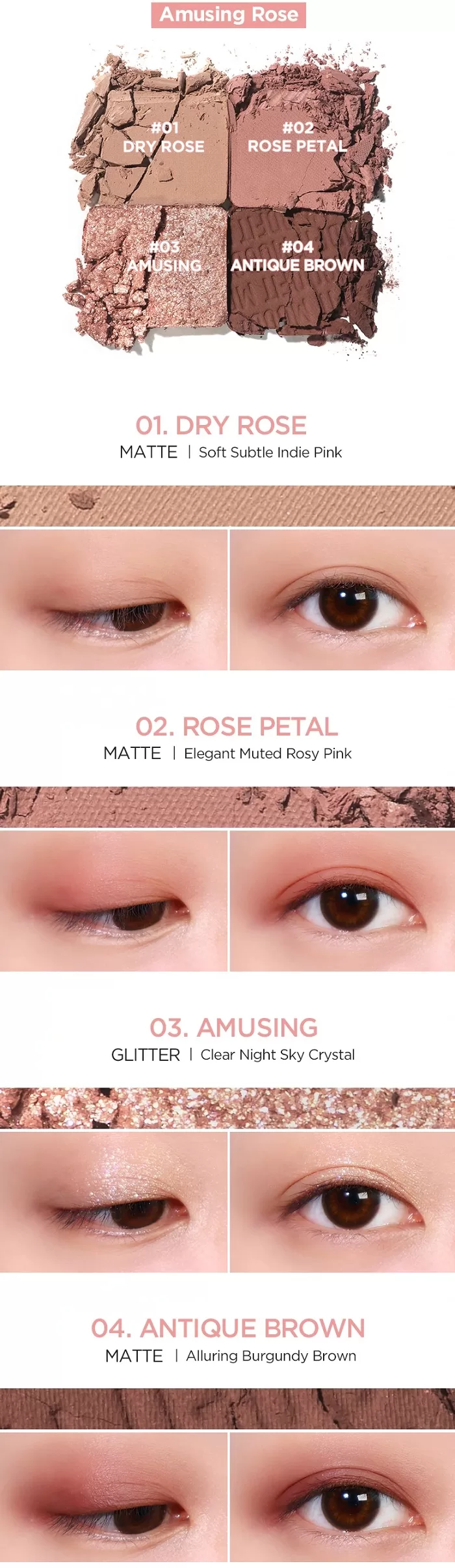 MERZY Mood Fit Shadow Palette Amusing Rose S1