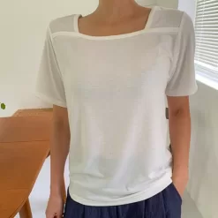 ON KSTYLE Rehanne Square Neck Stretchy Tee