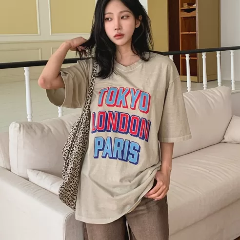 ON KSTYLE City Lettering Oversized Pigment Tee